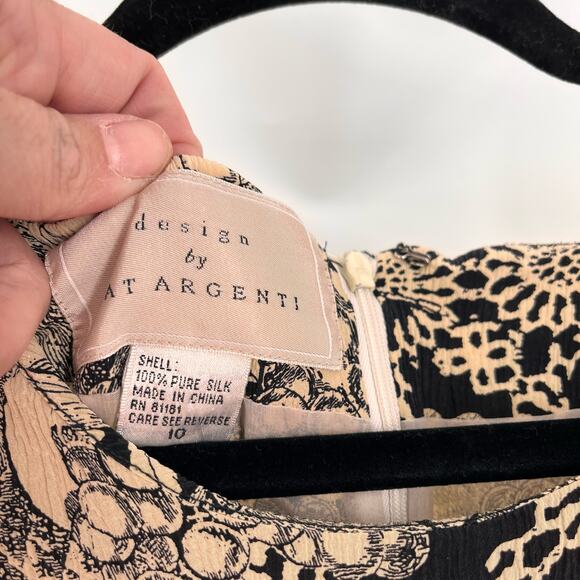 vintage women's 1990's Pat Argenti SZ 10 100% silk dress faux wrap sheath dress - Picture 11 of 12